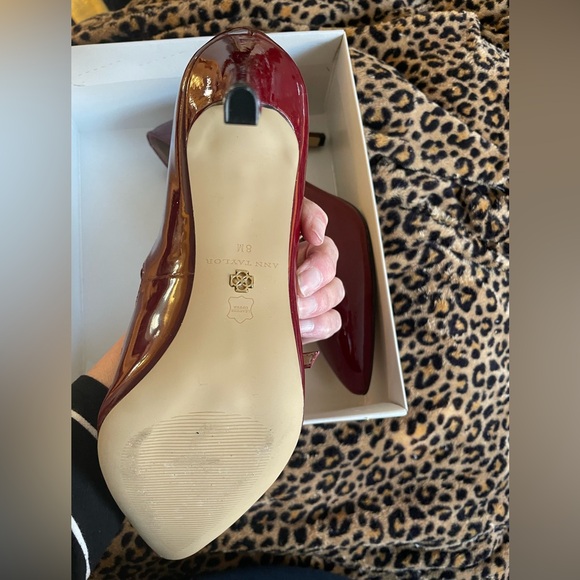 Ann Taylor burgundy buckle high heels—never worn 👀 - Picture 5 of 8